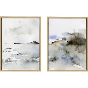 image:imageKate and Laurel Sylvie Close Your Eyes and Remember 1 Framed Canvas Wall Art Set by Maja Mitrovic of Makes My Day Happy 2 Piece 18x24 Gray Minimalist Modern Art for WallNatural