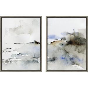 image:imageKate and Laurel Sylvie Close Your Eyes and Remember 1 Framed Canvas Wall Art Set by Maja Mitrovic of Makes My Day Happy 2 Piece 18x24 Gray Minimalist Modern Art for WallGray