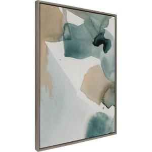 image:imageKate and Laurel Sylvie Color Exploration I Framed Canvas Wall Art by Amy Lighthall 28x38 Gold Modern Abstract Soft Watercolor Art for WallGray