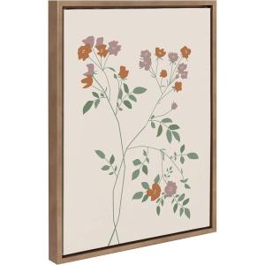 image:imageKate and Laurel Sylvie Delicate Illustrated Red and Purple Wildflowers Framed Canvas Wall Art by The Creative Bunch Studio 18x24 Gold Simple Modern Floral Wall Decor Art