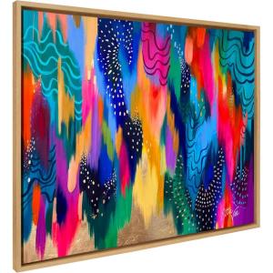 image:imageKate and Laurel Sylvie EV Brushstroke 128 Framed Canvas Wall Art by Jessi Raulet of Ettavee 315x415 Natural Modern Abstract Colorful Fun Art for Wall