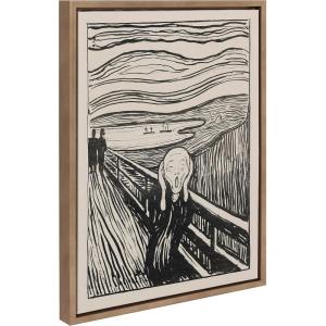 image:imageKate and Laurel Sylvie Edvard Munch The Scream 1895 The Art Institute of Chicago Framed Canvas Wall Art by The Art Institute of Chicago 18x24 Gold Decorative Museum Series Art Print for Wall