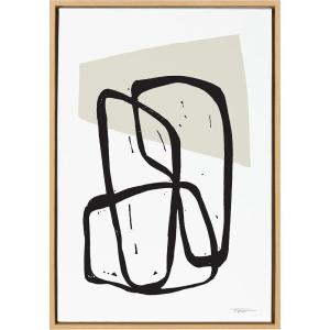 image:imageKate and Laurel Sylvie Entangled Neutral Framed Canvas Wall Art by Statement Goods 23x33 Natural Decorative Modern Abstract for WallNatural