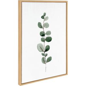 image:imageKate and Laurel Sylvie Eucalyptus 1a Framed Canvas Wall Art by Maja Mitrovic of Makes My Day Happy 23x33 Natural Botanical Accent for WallNatural