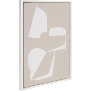 image:imageKate and Laurel Sylvie Eye Catching Sleek Abstract 3 White and Beige Framed Canvas Wall Art by The Creative Bunch Studio 23x33 White Modern Contemporary Art for Wall