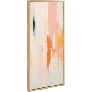 image:imageKate and Laurel Sylvie Fiesta Abstract Framed Canvas Wall Art by Amy Lighthall 18x40 Natural Colorful Modern Abstract Art for WallNatural