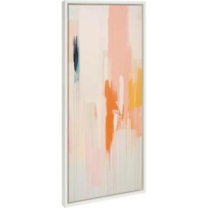 image:imageKate and Laurel Sylvie Fiesta Abstract Framed Canvas Wall Art by Amy Lighthall 18x40 Natural Colorful Modern Abstract Art for WallWhite