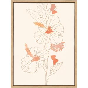 image:imageKate and Laurel Sylvie Hilo Framed Canvas Wall Art by Kasey Free 18x24 Natural Tropical Floral ArtNatural