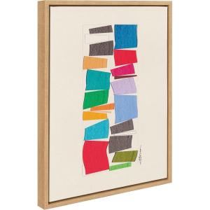 image:imageKate and Laurel Sylvie I Am A Collector Framed Canvas Wall Art by Amber Vittoria 18x24 Natural Modern Abstract Colorful Geometric Art for Wall DecorNatural