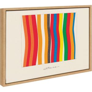 image:imageKate and Laurel Sylvie Im Parallel to Myself Framed Canvas Wall Art by Amber Vittoria 18x24 White Modern Abstract Colorful Geometric Art for Wall DecorNatural