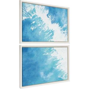 image:imageKate and Laurel Sylvie Into the Blue 1 and 2 Framed Canvas Wall Art Set by Julie Maida 2 Piece Set 18x24 White Coastal Ocean Wall Art Dcor Set
