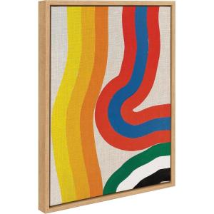 image:imageKate and Laurel Sylvie It Depends on What You See Framed Canvas Wall Art by Amber Vittoria 18x24 Natural Modern Abstract Colorful Geometric Art for Wall DecorNatural