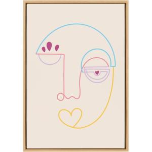 image:imageKate and Laurel Sylvie Jahi Framed Canvas Wall Art by Shatha Al Dafai 23x33 Natural Decorative Minimalist Abstract Art for Wall