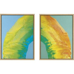image:imageKate and Laurel Sylvie MP Rainbow Sorbet 1 and 2 Framed Canvas Wall Art Set by Mentoring Positives 2 Piece 18x24 Natural Decorative Colorful Rainbow Art for Wall