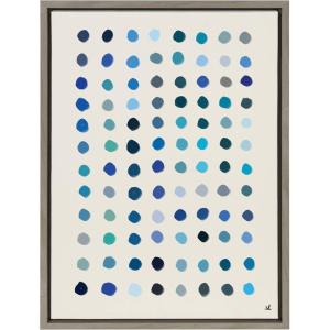 image:imageKate and Laurel Sylvie Meditation 5 Framed Canvas Wall Art by Kelly Knaga 18x24 Gray Decorative Modern Blue Art Print for Wall