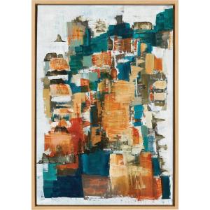 image:imageKate and Laurel Sylvie Meteora Framed Canvas Wall Art by Leah Nadeau 23x33 Natural Decorative Abstract Modern Art for WallNatural