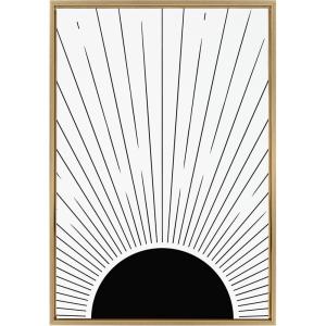 image:imageKate and Laurel Sylvie Mid 3 Framed Canvas Wall Art by Jake Goossen 23x33 Gold Decorative Black and White Modern Abstract for WallGold