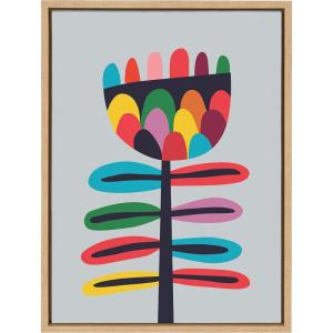 image:imageKate and Laurel Sylvie Mid Century Modern Wildflower Framed Canvas Wall Art by Rachel Lee of My Dream Wall 18x24 Natural Floral Art for Wall