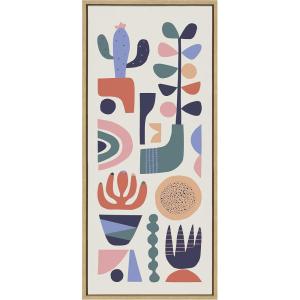 image:imageKate and Laurel Sylvie MidCentury Succulents Framed Canvas Wall Art by Rachel Lee 18x24 Natural Abstract Wall DecorNatural