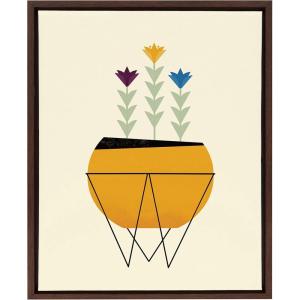 image:imageKate and Laurel Sylvie Modern Planter Framed Canvas Wall Art by Amber Leaders Designs 18x24 Walnut Brown