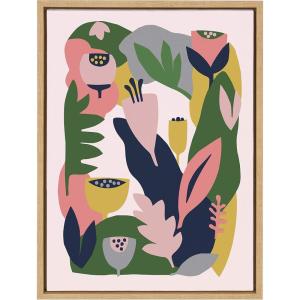 image:imageKate and Laurel Sylvie Myriams Garden Framed Canvas Wall Art by Myriam Van Neste 18x24 Natural NatureInspired Wall DecorNatural