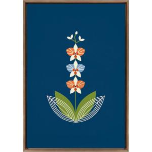 image:imageKate and Laurel Sylvie Orchid Framed Canvas Wall Art by Amber Leaders Designs 23x33 Gold Colorful Floral Art for WallGold
