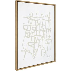 image:imageKate and Laurel Sylvie Organic Lines Neutral Framed Canvas Wall Art by Statement Goods 28x38 Natural Minimalist Neutral Modern Abstract Art Simple Modern Wall Dcor