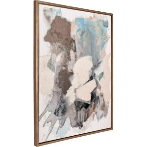 image:imageKate and Laurel Sylvie Painted Flow I Framed Canvas Wall Art by Amy Lighthall 28x38 Gold Modern Abstract Painted Brushstrokes Art for WallGold