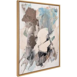 image:imageKate and Laurel Sylvie Painted Flow I Framed Canvas Wall Art by Amy Lighthall 28x38 Gold Modern Abstract Painted Brushstrokes Art for WallNatural