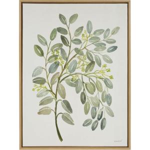 image:imageKate and Laurel Sylvie Pale Leaves Framed Canvas Wall Art by Patricia Shaw 28x38 Natural Decorative Still Life Art Print for WallNatural