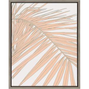 image:imageKate and Laurel Sylvie Palms Framed Canvas Wall Art by Alicia Schultz 18x24 Gray Tropcal Beachy Art for Wall