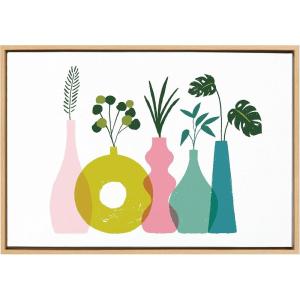 image:imageKate and Laurel Sylvie Plant Play Framed Canvas Wall Art by Duchess Plum 23x33 Natural Colorful Floral Art for Wall33L x 23W