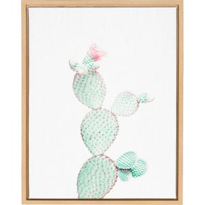 image:imageKate and Laurel Sylvie Prickly Pear Cactus Framed Canvas Wall Art by Simon Te Tai 18x24 Natural