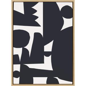 image:imageKate and Laurel Sylvie Quiet Jungle 1 Framed Canvas Wall Art by Kelly Knaga 23x33 Natural Chic Abstract Art for WallNatural