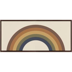 image:imageKate and Laurel Sylvie Retro Rainbow Framed Canvas Wall Art by The Creative Bunch Studio 18x40 Brown Decorative Vintage Art for Wall
