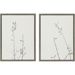 image:imageKate and Laurel Sylvie Retro Tennessee Botanicals Framed Canvas Wall Art Set by Stephanie Klatt 2 Piece 18x24 Gold Chic Modern Plant Art Set for WallGray
