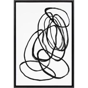 image:imageKate and Laurel Sylvie Ring of Light 2 Framed Canvas Wall Art by Nikki Chu 23x33 Black Decorative Minimalist Abstract Art for WallBlack