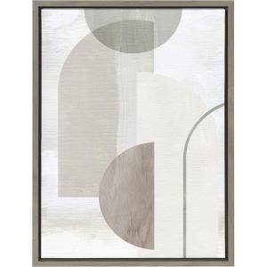 image:imageKate and Laurel Sylvie Sahara Gray 2 Framed Canvas Wall Art by Alexander Ginzburg 18x24 Gray Geometric Abstract Art for WallGray