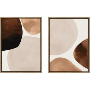 image:imageKate and Laurel Sylvie Shapes I and II Framed Canvas Wall Art Set by Amy Lighthall Set of 2 18x24 Gold Decorative Abstract Art Print for WallGold