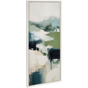 image:imageKate and Laurel Sylvie Skyline II Framed Canvas Wall Art by Amy Lighthall 18x40 White Modern Abstract Landscape Art for WallWhite