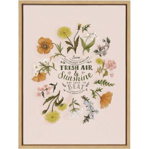 image:imageKate and Laurel Sylvie Some Old Fashioned Things Framed Canvas Wall Art by Valerie McKeehan of Lily and Val 18x24 Natural Whimsical Floral Art Piece for Wall
