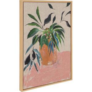 image:imageKate and Laurel Sylvie Wild Foliage lI Neutral Linen Framed Canvas Wall Art by Nikita Jariwala 23x33 Natural Modern Painted Greenery Bouquet Art for WallNatural