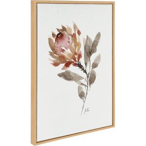image:imageKate and Laurel Sylvie Wild King Protea Framed Canvas Wall Art by Sara Berrenson 18x24 Natural Beautiful Wild Flower Art for WallNatural