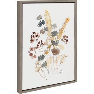 image:imageKate and Laurel Sylvie Wild Salvia Framed Canvas Wall Art by Sara Berrenson 18x24 Natural Wildflower Art for WallGray