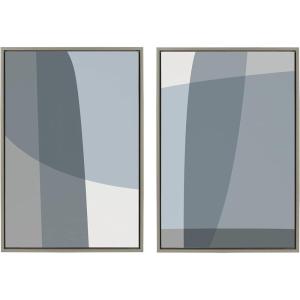 image:imageKate and Laurel Sylvie Zen Abstract Blue and Gray Stones No 1 and No 2 Framed Canvas Wall Art Set by The Creative Bunch Studio 2 Piece Set 23x33 White Modern Classic Abstract Wall DcorGray