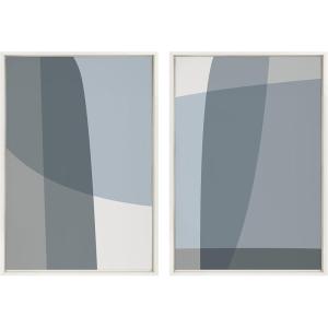 image:imageKate and Laurel Sylvie Zen Abstract Blue and Gray Stones No 1 and No 2 Framed Canvas Wall Art Set by The Creative Bunch Studio 2 Piece Set 23x33 White Modern Classic Abstract Wall DcorWhite