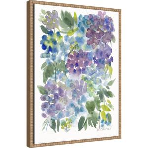 image:imageKate and Laurel Watercolor Purple Hydrafloral Framed Canvas Wall Art by Patricia Shaw 18 x 24 Sylvie Beaded Rustic Natural Whimsical Abstract Flowers Art for Wall Decor Living Room BedroomBeaded Natural