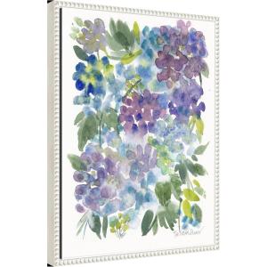 image:imageKate and Laurel Watercolor Purple Hydrafloral Framed Canvas Wall Art by Patricia Shaw 18 x 24 Sylvie Beaded Rustic Natural Whimsical Abstract Flowers Art for Wall Decor Living Room BedroomBeaded White