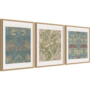 image:imageKate and Laurel William Morris Posters  3 Piece Framed Canvas Wall Art Set by The Art Institute of Chicago Sylvie Natural Vintage Animal Art for Wall Decor