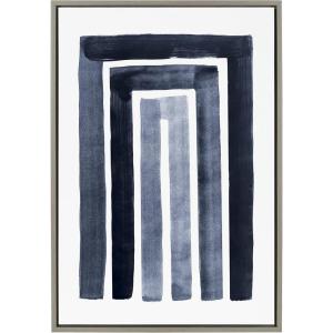 image:imageKate and Laurel x The Creative Bunch Studio Mid Century Modern Abstract Rainbow Indigo Wall Art 23x33 Gray Decorative Neutral Abstract Art for Wall
